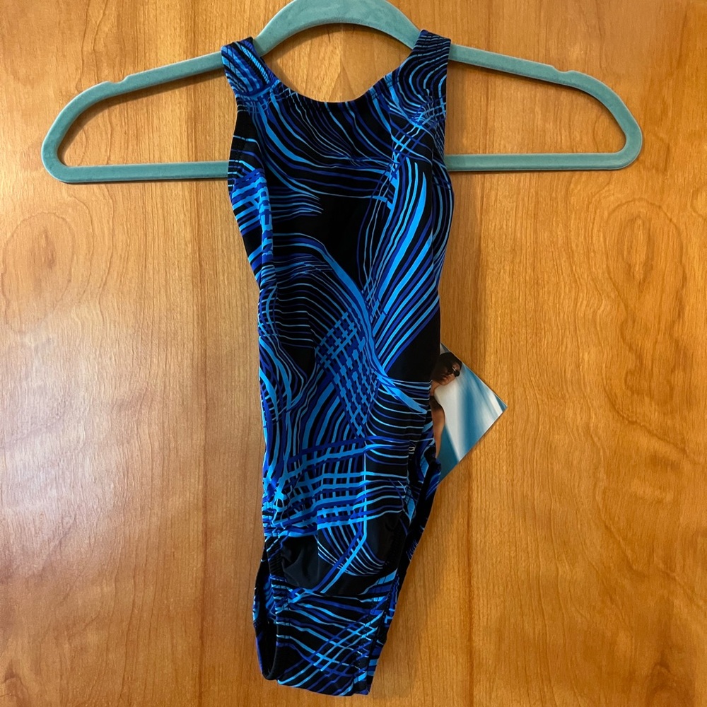Dolfin Competition LTF Series Swim Suit Blue Swimsuit Girls Juniors Size 22 NWT